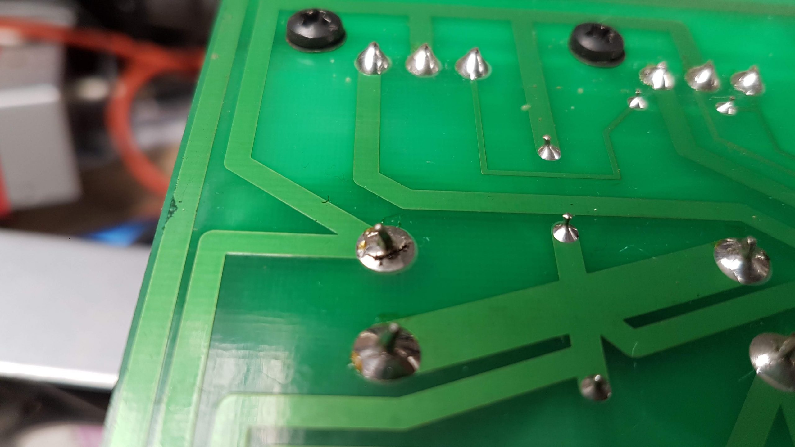 dry solder joint on PCB bass amplifier