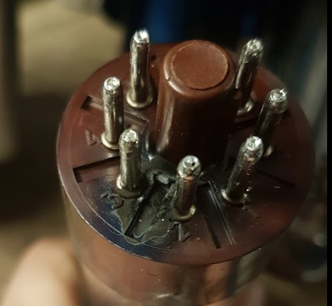 Burnt marks on valve base pins