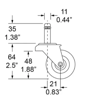 Fender compatible replacement castors size